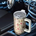 thumbnail image 6 of OBREWU Yorkie with Flowers Tumbler with Handle and Lid,Yorkie with Flowers 40oz Double Wall Vacuum Insulated Tumbler,Cups Gift for Women and Men, 6 of 7