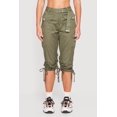 thumbnail image 3 of Women's Belted Capri Cargo Pants with Ruched Drawstring Hem, 3 of 4