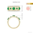thumbnail image 5 of ANGARA Natural Art Deco Inspired Graduated Emerald and Diamond Ring in 14K Yellow Gold for Women (Size-3.8mm) | May Birthstone, Birthday, Anniversary, Jewelry Gift for Women | Natural Emerald Ring, 5 of 9