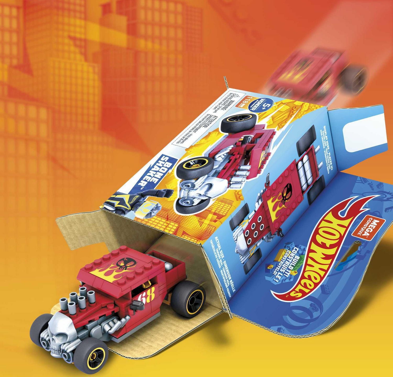 Mega Construx Hot Wheels Bone Shaker Construction Set, Building Toys for Kids - 118 Pieces