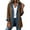 Brown, variant on Denim Patchwork Jacket for Women Notched Lapel Long Sleeve Ribbed Knit Blazer Dressy Casual Solid Color Single Breasted Button Coat with Pockets M