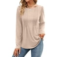 thumbnail image 5 of LYMAYTER Womens Knit Cardigan Female Long Sleeve Casual Tees Shirt Fall Winter Solid Color Bottoming Sweater S-2XL, 5 of 8