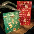 thumbnail image 5 of 12 set Party Gift Wrapping Cookie Pouch Holiday Xmas Christmas Kraft Paper Bags Snowman Fox Santa Claus Favor Bag D, 5 of 7
