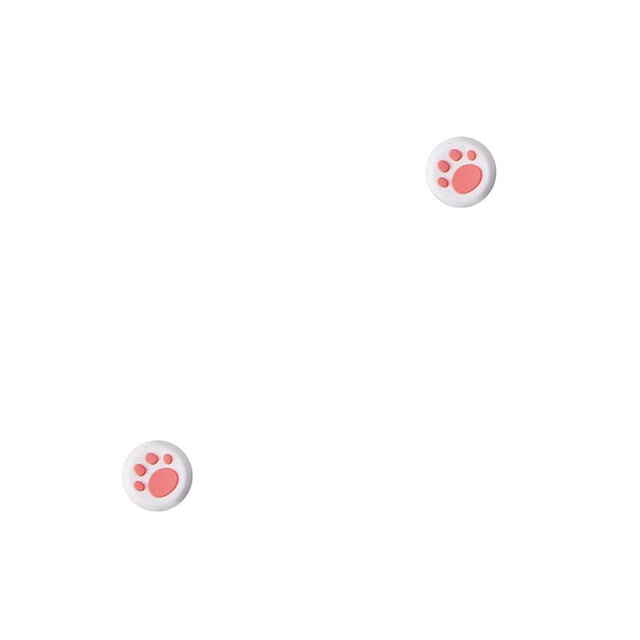 Seitruly Grips Caps Cómoda forma de pata de gato Reemplazo perfecto Thumbstick Cover Suministros de videojuegos para doméstico rosa rosa sobre blanco 2piezas