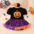 thumbnail image 2 of BOOMNY Halloween Toddler Girls 3 Peice Outfit Sets Hallowmas Graphic Short Sleeve Bodysuit With Hairband Sets for Kids Playful Clothing Set, 2 of 7