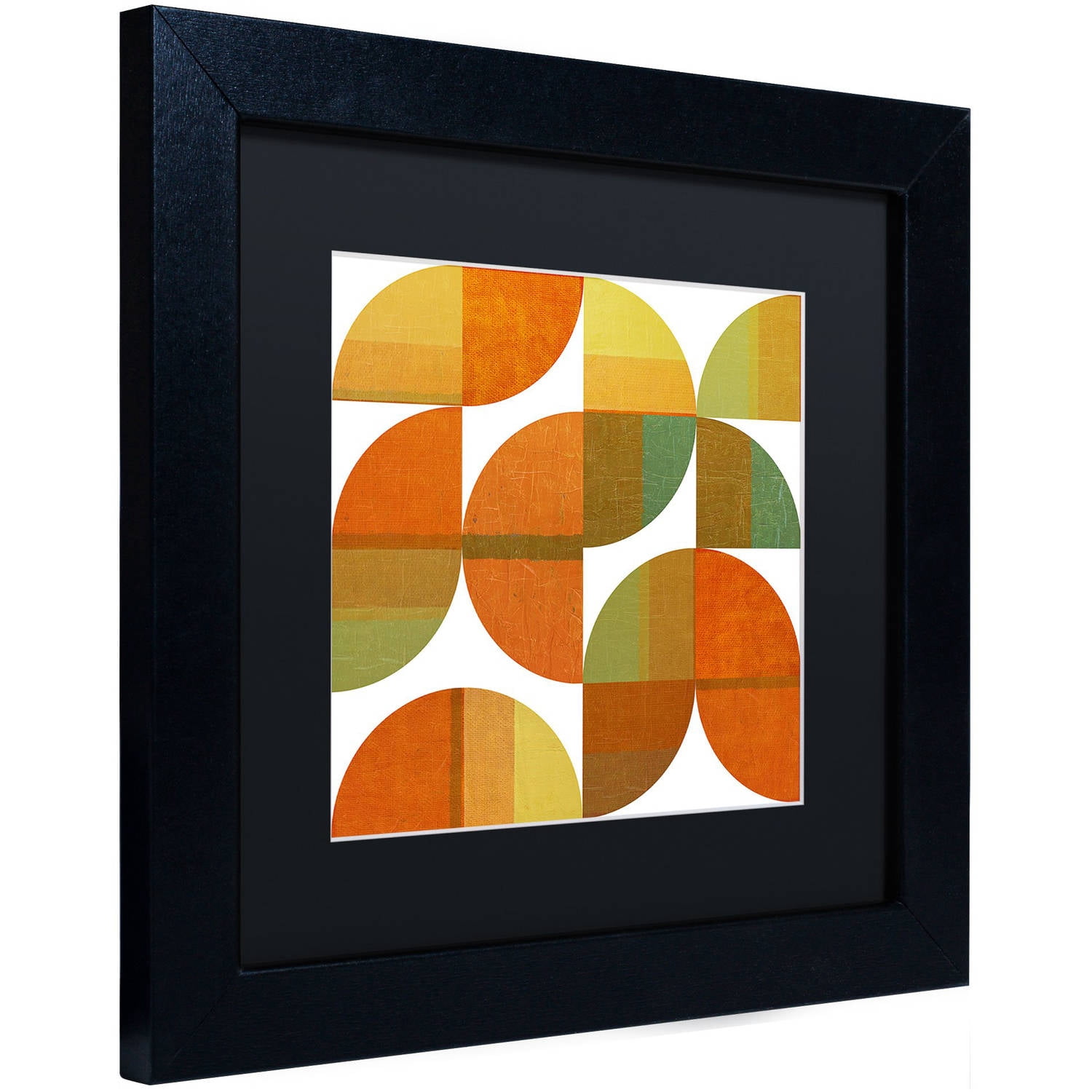 Trademark Fine Art "Four Suns Quartered 1.0" Canvas Art by Michelle Calkins, Black Matte, Black Frame