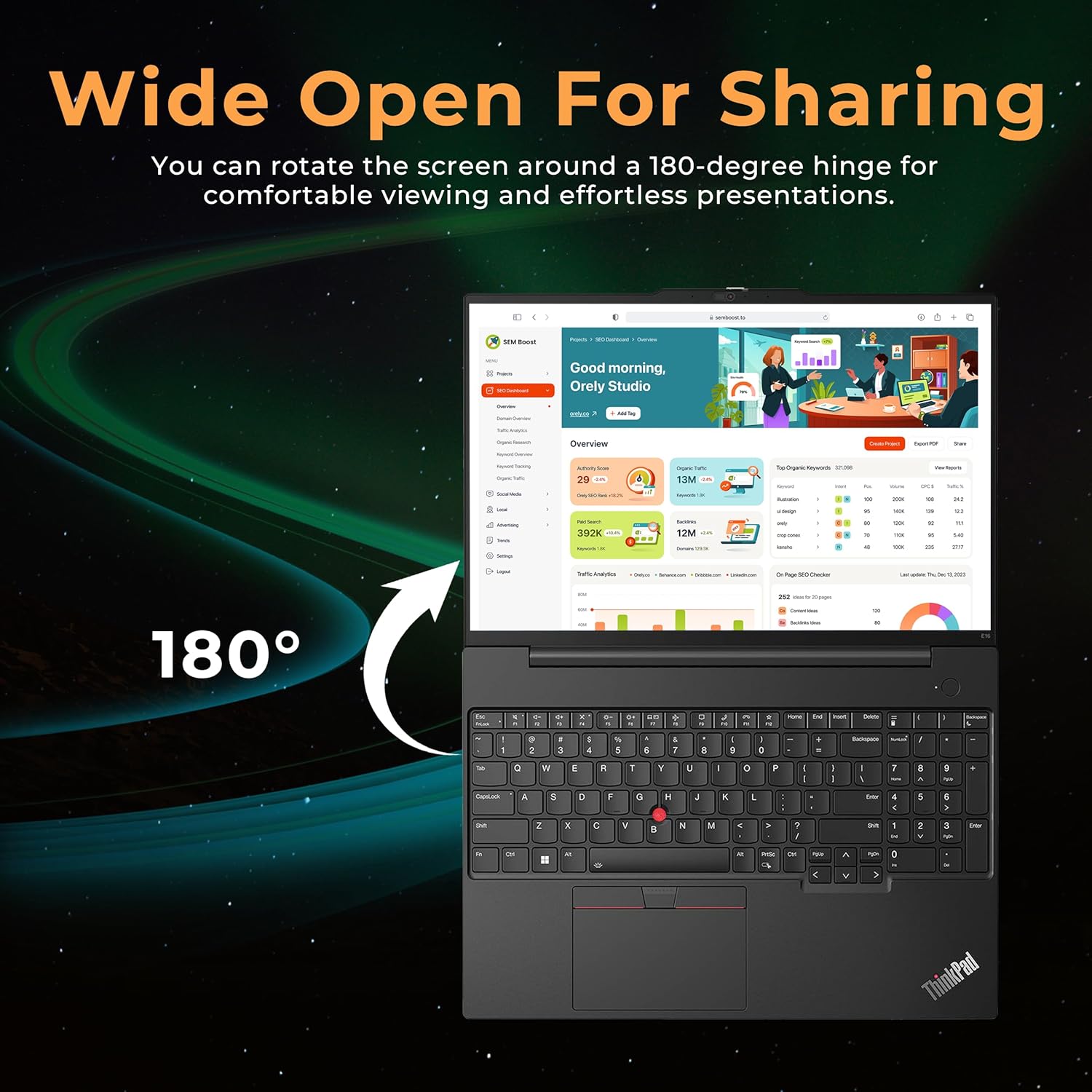 Lenovo ThinkPad E16 Gen 1 16" WUXGA Business Laptop, Intel i5-1335U, 16GB DDR4 RAM, 416GB Storage (256GB SSD+160GB Docking Station Set), Backlit Keyboard, Fingerprint Reader, Win 11, Black
