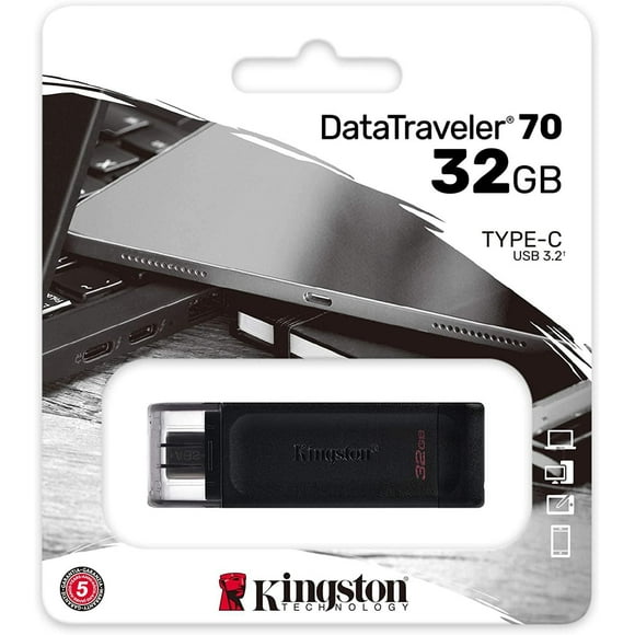Kingston DataTraveler 70 32GB Portable and Lightweight USB-C flashdrive with USB 3.2 Gen 1 speeds (DT70/32GBCR)