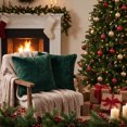 thumbnail image 6 of Sm:)e Soft Plush Faux Fur Throw Pillow Covers 18x18 Inch Set of 2, Decorative Cushion Covers for Couch Sofa Bedroom Living Room Home Decor, Green, 6 of 6