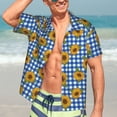 thumbnail image 4 of Picia Sunflowers Gentle Cotton Regular Fit Short Sleeve Casual Hawaiian Shirt for Men-Large, 4 of 8