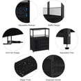 thumbnail image 4 of Coffee Wine Bar Rack Cabinet with Power Outlet and LED Light, Liquor Cabinet with Detachable Wine Rack and Glass Holder, Farmhouse Sideboard Buffet Cabinet with Storage Shelf (Black), 4 of 7