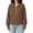 Coffee, variant on Edvintorg Women Sweatshirt Plus Size Cropped Sweatshirts Turndown Collar Half Zip Sweat Shirts Womens Clothes Green