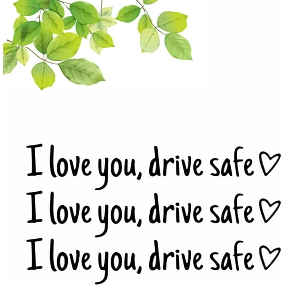 Testimiony/Prompttion Sticker, I Love You, Drve Safe Sticker, Women Car Decal for Rearview Mirror, 8 Colors Car Window Decal, Rear View Driving Safety Hearty Reminder (Black)