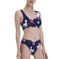 thumbnail image 2 of Daiia Lama in Space printed 2 piece Swimsuit Bikinis for Women High Waisted Racerback Bathing Suits Summer Tummy Control Scoop Neck Swimwear-Large, 2 of 8