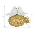 thumbnail image 4 of Whimsical Birds on Pineapple Figurine for Home Decor - Chic Ornaments for Bathroom, Office,  and Living Room Decor -  Tropical Sculpture for Shelf or Coffee Table Accent - 7", White & Gold, 4 of 12
