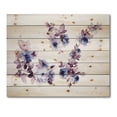 thumbnail image 3 of Designart 'Purple Wildflowers On White I' Traditional Print on Natural Pine Wood, 3 of 5
