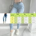 thumbnail image 3 of Vedolay Denim Pants High Waisted Denim Pants Casual Summer Frayed Hem Jeans Blue,M, 3 of 5