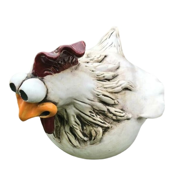 Divertida estatua de jardín de pollo decoración figuras de gallina de resina Animal decorativo para patio granja Patio césped Micro paisaje - C Sunnimix Estatua de pollo