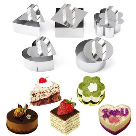 

SPRING PARK 2Pcs/Set Cookie Cake Stainless Steel Biscuit Dough Round Cutter Baking Mold