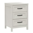 thumbnail image 4 of Heynemo White 3-Drawer Nightstand, Modern Wood Bedside Table & Small Accent Dresser for Bedroom, Living Room, Entryway Hallway Storage, 4 of 8