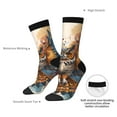 thumbnail image 4 of Cauagu Colorful Owl Tattoo Art Print Crew Socks for Women and Men,Adult Athletic Running Socks 1-Pair Sports Socks Work Gear Socks with Moisture Wicking, 4 of 6