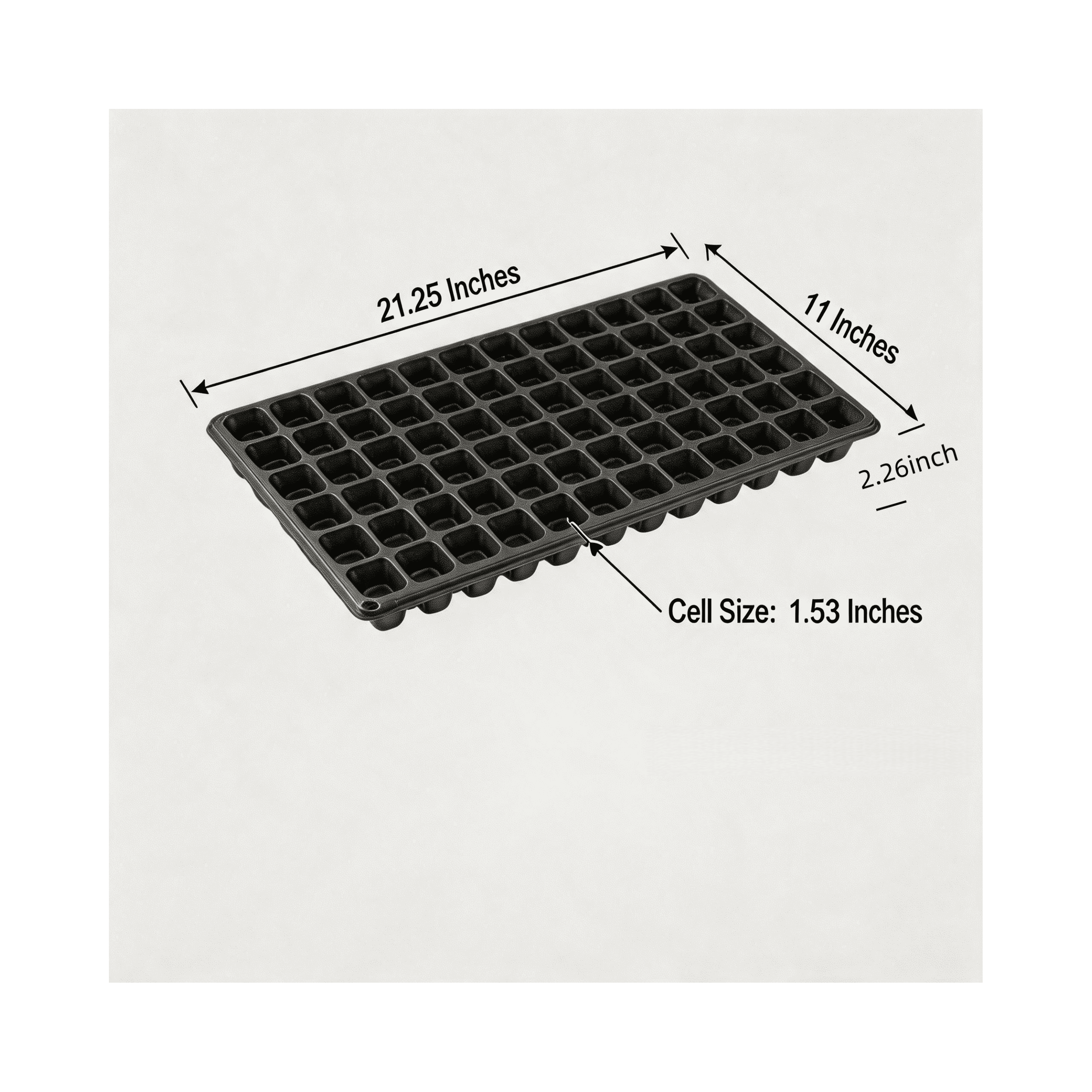 10 Pack 200 Cell Seed Starter Trays- Thick Durable Plastic Nursery Flats with Drainage Holes for Seedlings, Propagation, Seed Germination, Fits Shallow 1020 Trays