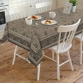 thumbnail image 4 of Beige Boho Rectangle Tablecloth, Vintage Floral Abstract Art Ethic Tribe Waterproof & StainResistant Tablecloth, Washable Oil-proof Table Cover for Dining/Party/Wedding/Camping/Buffet 54x108 In, 4 of 9