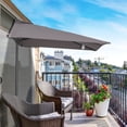 thumbnail image 2 of Outsunny 8ft Half Round Umbrella Patio Garden Outdoor Window Sun Shade Grey, 2 of 10