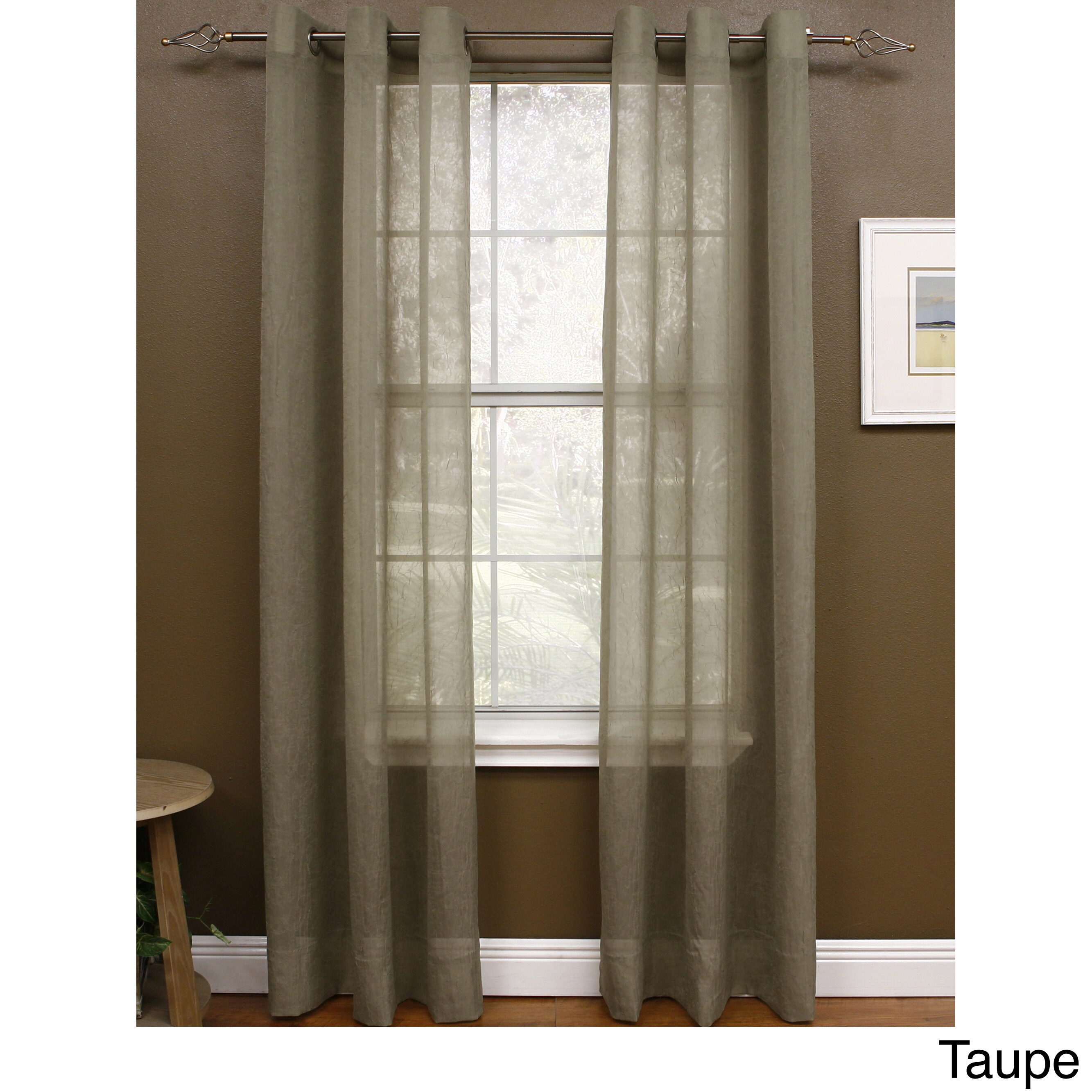 Miller Curtains Preston 84inch Grommettop Sheer Panel Taupe