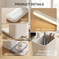 thumbnail image 2 of Behome LED Desk Lamp with Wireless Charger & Pen Holder, Eye-Caring 3-Color Dimmable Table Lamp, Flexible Gooseneck Desk light for Home Office School, White, 2 of 6