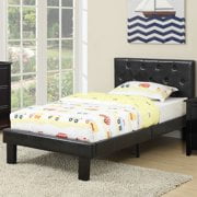 Poundex Upholstered Platform Bed, Twin, Multiple Colors