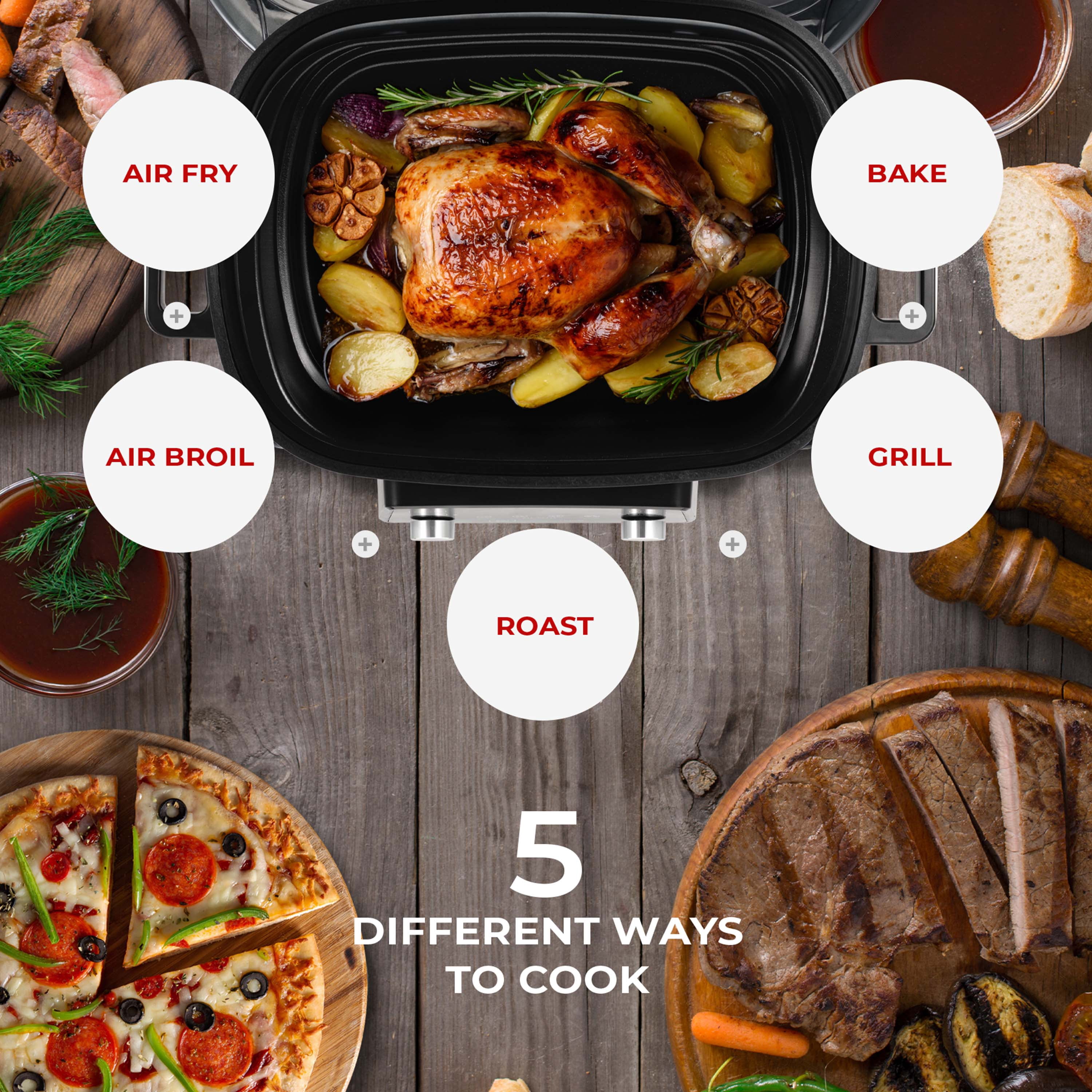 Cuckoo 6 Quart Stainless Steel Air Fryer and Grill, Convection Oven, Toaster and Defroster, Multi-Cook Options CAFG-A0601S