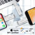 thumbnail image 2 of Unidad flash USB KELIMUTU de 512 GB con certificación MFi para iPhone Silver, 2 of 7