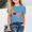 Sky Blue, variant on Piuwrlz Kid Round Neck T-Shirts Girls Short Sleeve Sweatshirt Printed Loose Blouses Shirt Top Beige Size 3 Years