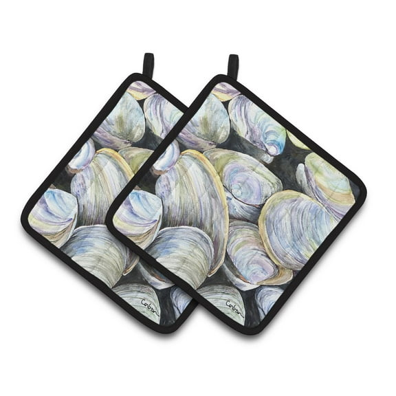 Caroline's Treasures 8714PTHD Clam Quahog Pair of Pot Holders , 7.5HX7.5W, multicolor