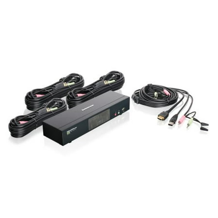 IOGEAR 4-Port HDMI Multimedia KVM Switch with Audio USB 2.0 Hub and HDMI KVM Cables