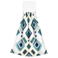 thumbnail image 7 of Yayeee Kitchen Hanging Hand Towels Set of 2 with Loop Bathroom Absorbent Tie Towel, Green Geometric Pattern, 7 of 7