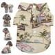 thumbnail image 5 of Camisa Hawaiana Para Perros ANGGREK Beige De Verano Suaves A La Moda Con Estampado De árbol De Coco, 5 of 8