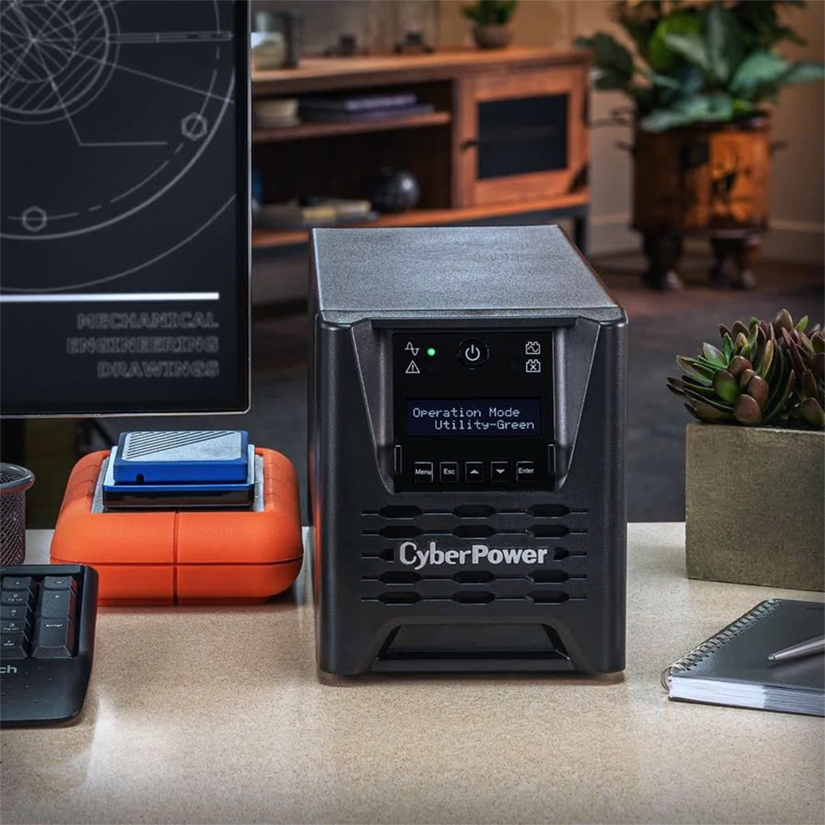 CyberPower PR750LCD3C Smart App Sinewave UPS Systems - 750VA/750W, 100 - 125 VAC, NEMA 5-15P, Tower, Sine Wave, 6 Outlets, LCD, PowerPanel® Business