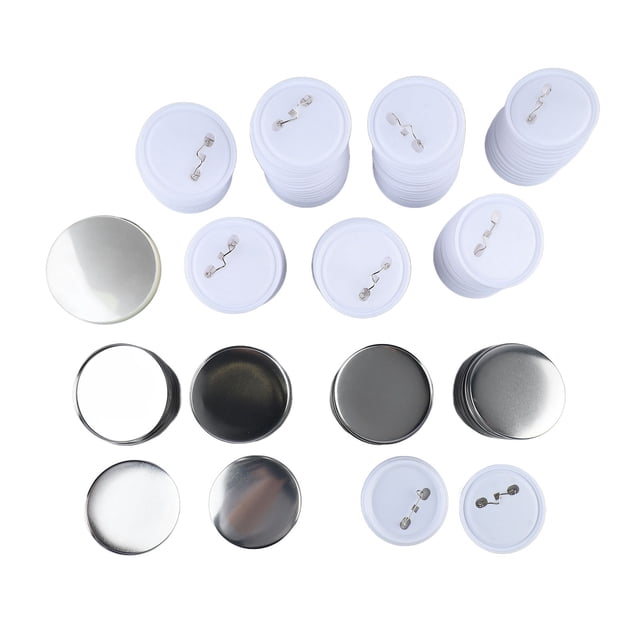 Juego de 100 botones con base de plástico de hojalata de 2,3 pulgadas de diámetro, para hacer insignias, manualidades y mucho más.