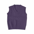 thumbnail image 3 of Toddler Kids Sweater Vest V Neck Cable Knit Sleeveless Uniform Knitwear, 3 of 6