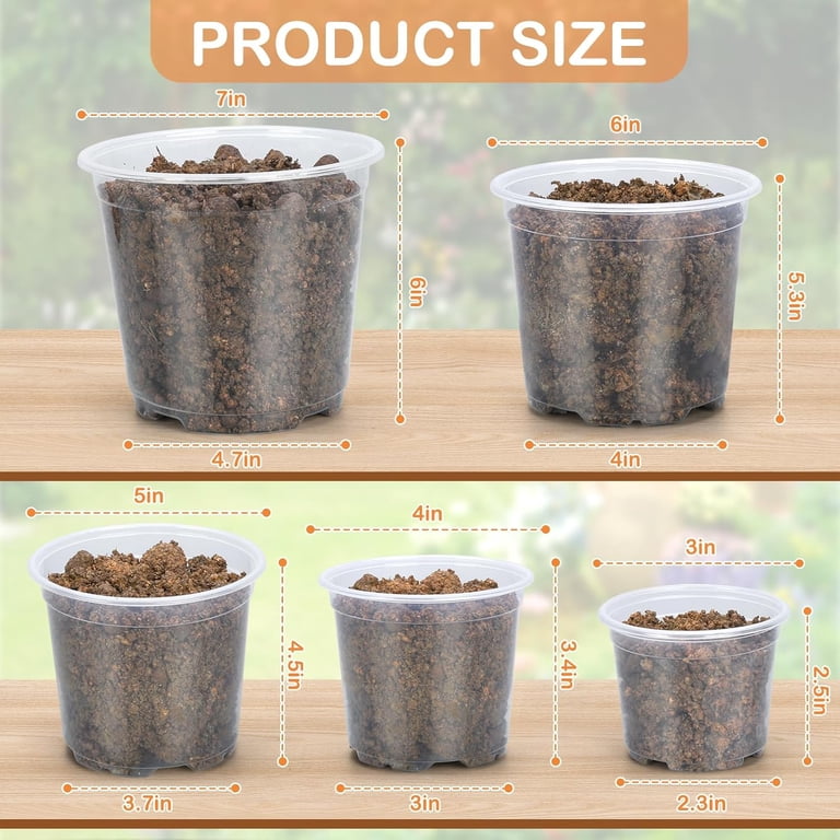 Clear Plastic Nursery Pots with Drainage Holes, 45-Pack photo 2