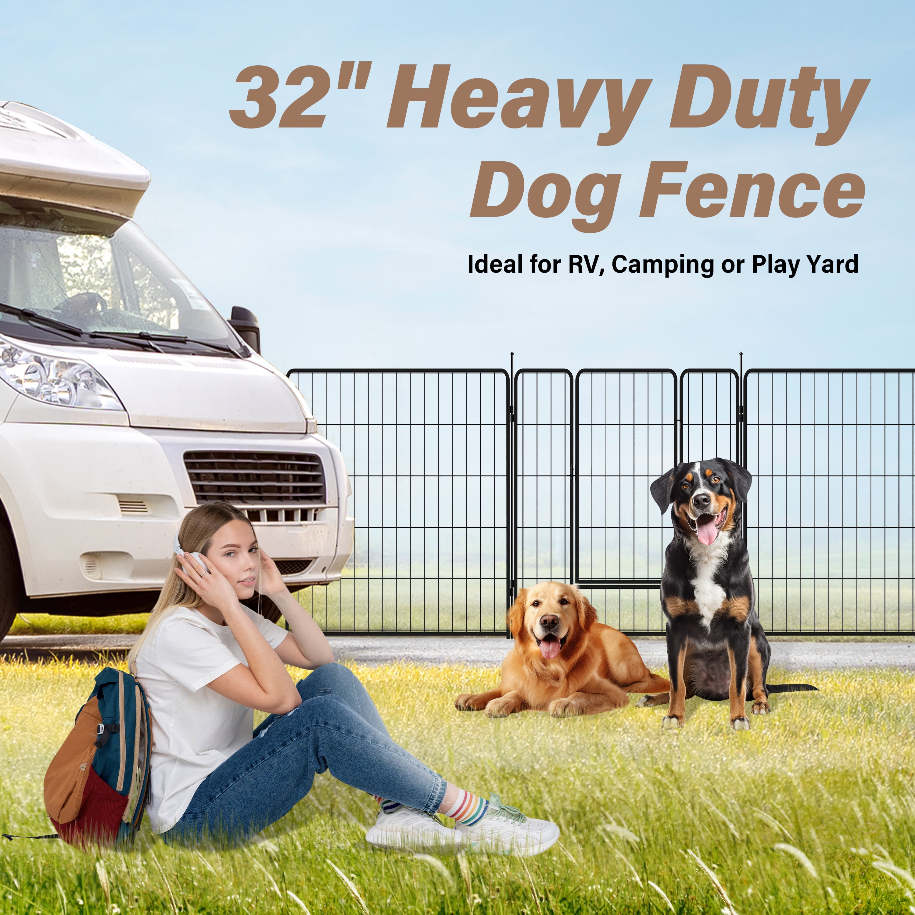 Pefilos 23" Outdoor Dog Playpen 8-Panels Dog Pen Indoor Metal Puppy Pet Playpen for Cats Small Dogs Run Fence, Iron Pet Dog Playpen, Black Pefilos 23" Outdoor Dog Playpen 8-Panels Dog Pen Indoor Metal Puppy Pet Playpen for Cats Small Dogs Run Fence, Iron Pet Dog Playpen, Black