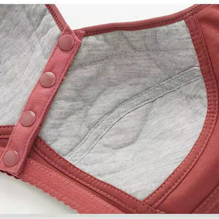 Snoarin Plus Size Bras for Women Shoulder Straps Button Front Closure Wire  Free Underwear Push Up Lace Bra Full Coverage Bra Everyday Underwear Bras