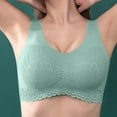 thumbnail image 4 of Mrat Sports Bra 3pc Women's Seamless Wireless T-Shirt Bra Breathable Workout Bra with Removable Pads ,Plus Size Everyday Tank Bra S-31 Green XL, 4 of 8