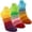 Multi-Stripe A-3colors, variant on OpetHome 6 Pairs Colorful Striped Low-Cut Round Toe Socks, Unisex Daily Athletic Socks for Cycling Running Walking Travel Medium
