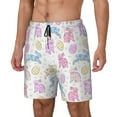 thumbnail image 2 of Balery Easter Colorful Rabbit Mens Swim Trunks Swim Shorts for Men Quick Dry Inseam Beach Shorts with Compression Liner Pocket-3X-Large, 2 of 9