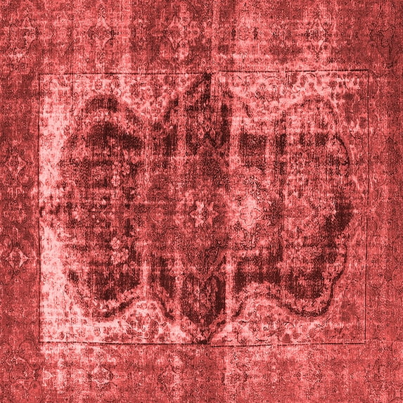 Ahgly Company Indoor Square Persian Red Bohemian Area Rugs, 8' Square