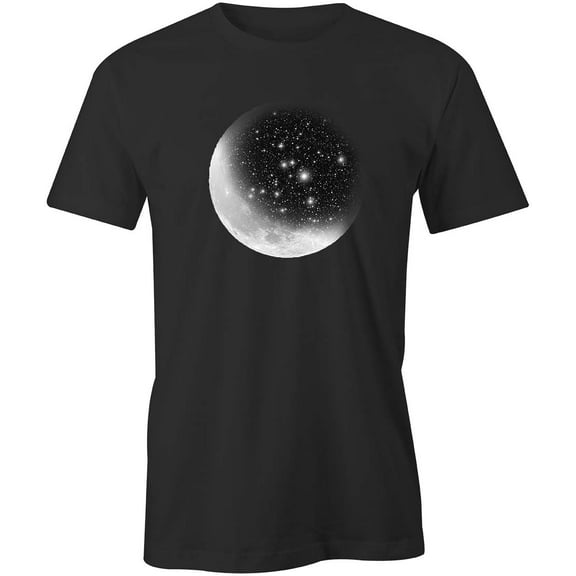 Moon With Stars Inside T-Shirt | Cool Moon Black Tee Gift