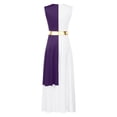 thumbnail image 4 of YONGHS Womens Praise Dance Dress Sleeveless Asymmetrical Worship Lyrical Dance Costume Purple M, 4 of 7